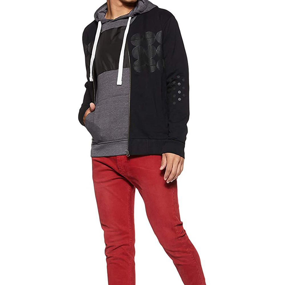 Reinforced-stitch hoodie, back view