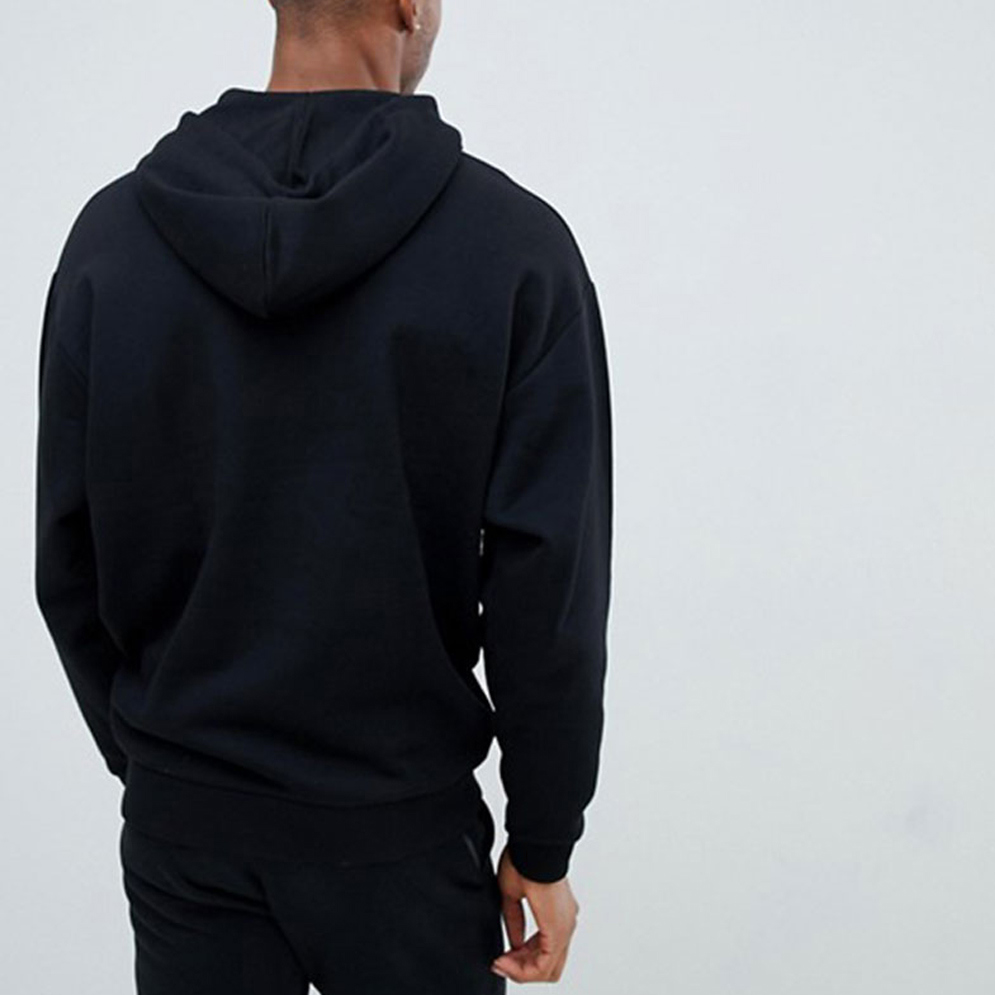 Essential French terry hoodie in navy
